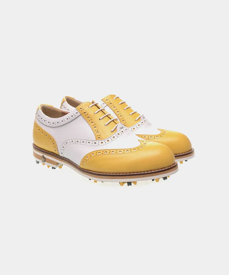 ALL CLASSIC Golf Noble Wingtip Classic Golf Shoes - Yellow