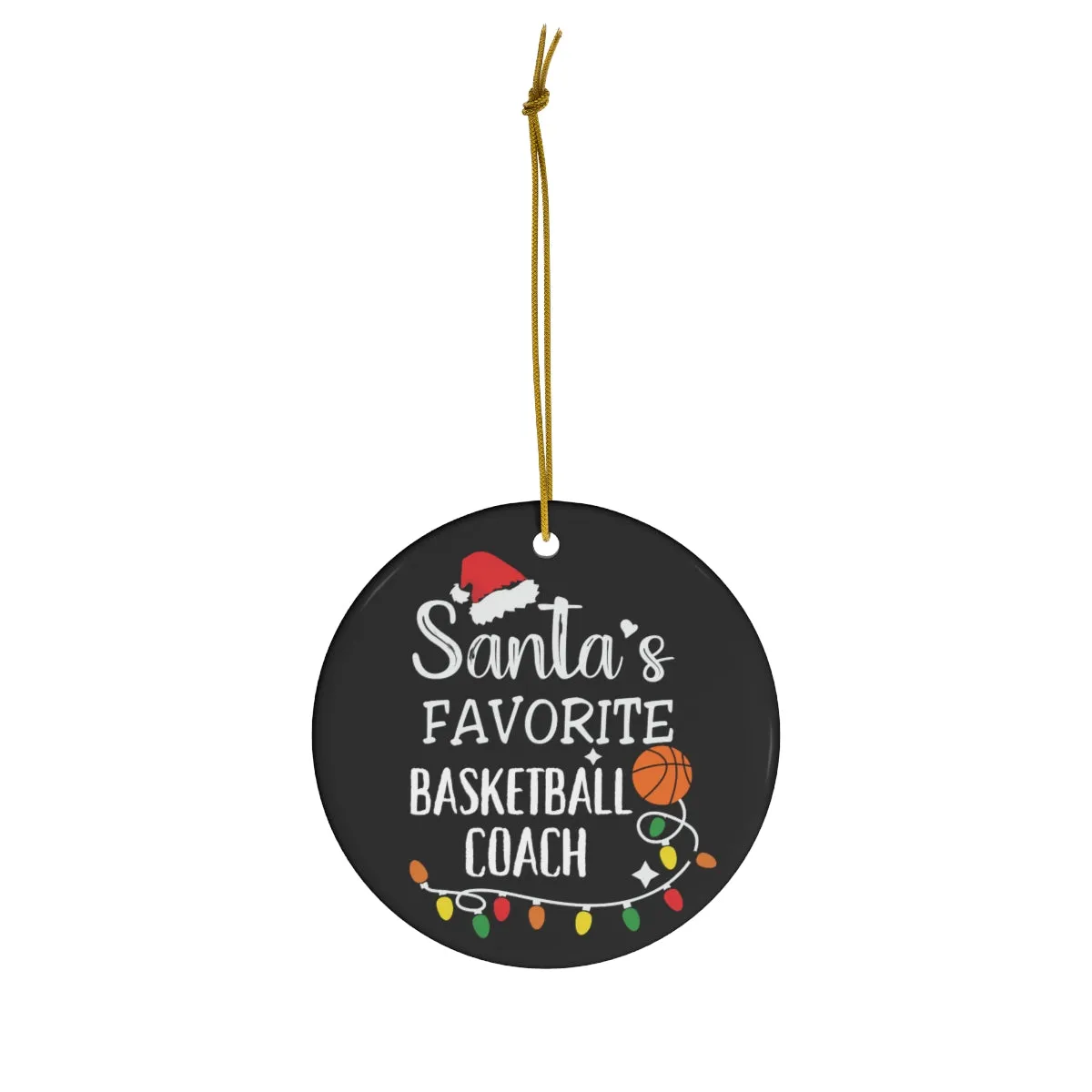 Basketball Coach Christmas Ceramic Tree Ornament