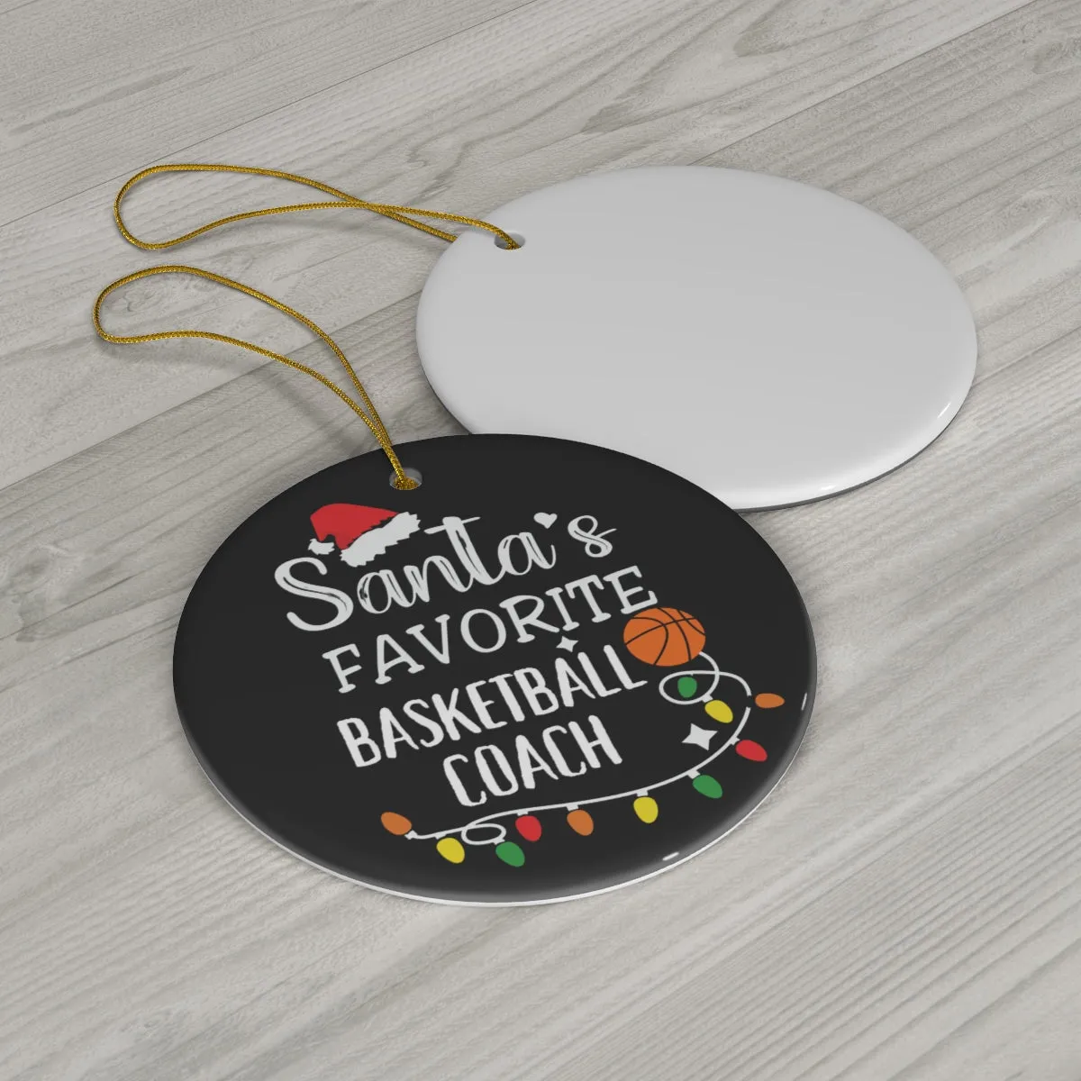 Basketball Coach Christmas Ceramic Tree Ornament