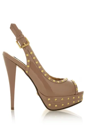 BLINK CARRIE Nude Studded Platforms