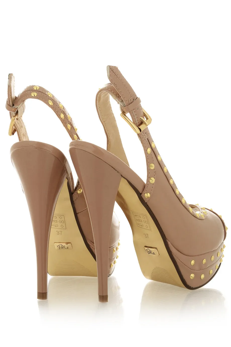 BLINK CARRIE Nude Studded Platforms