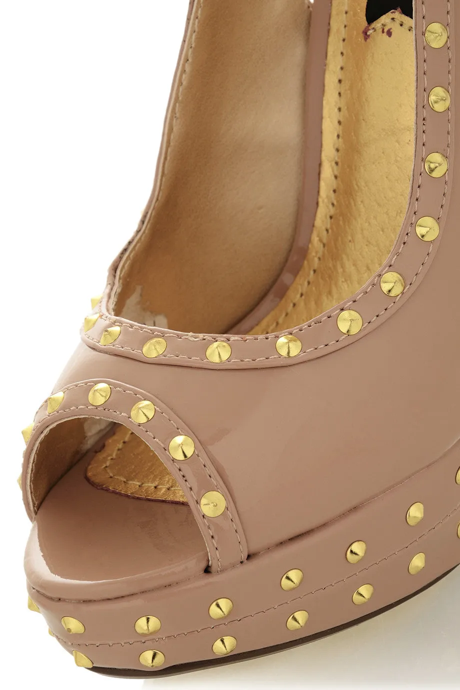 BLINK CARRIE Nude Studded Platforms