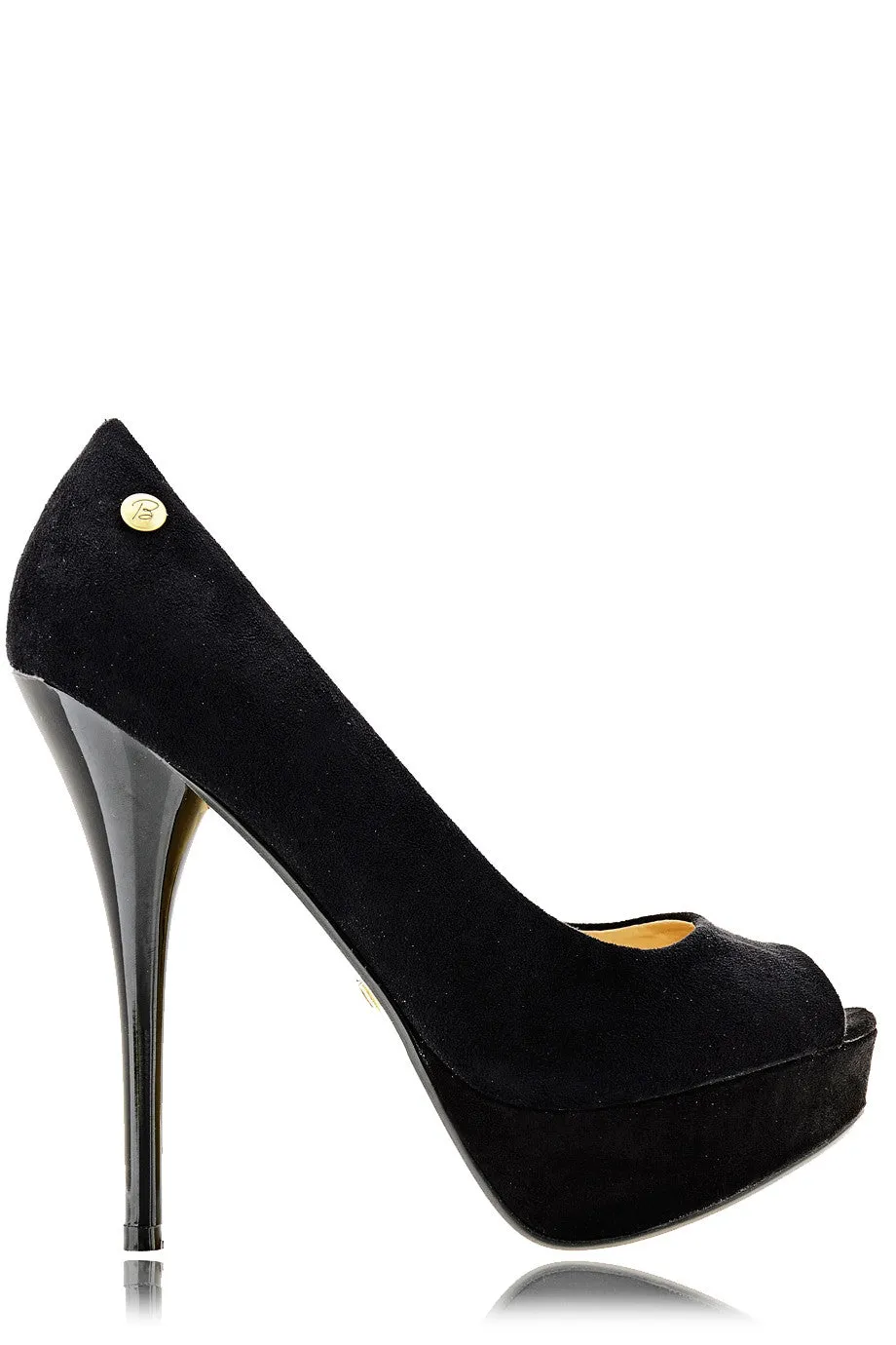 BLINK CLAIRE Black Suede Peep Toes