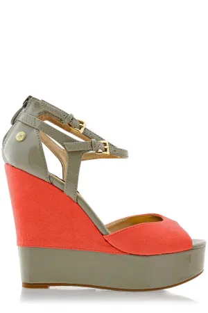 BLINK FLORANCE Coral Taupe Strap Wedges