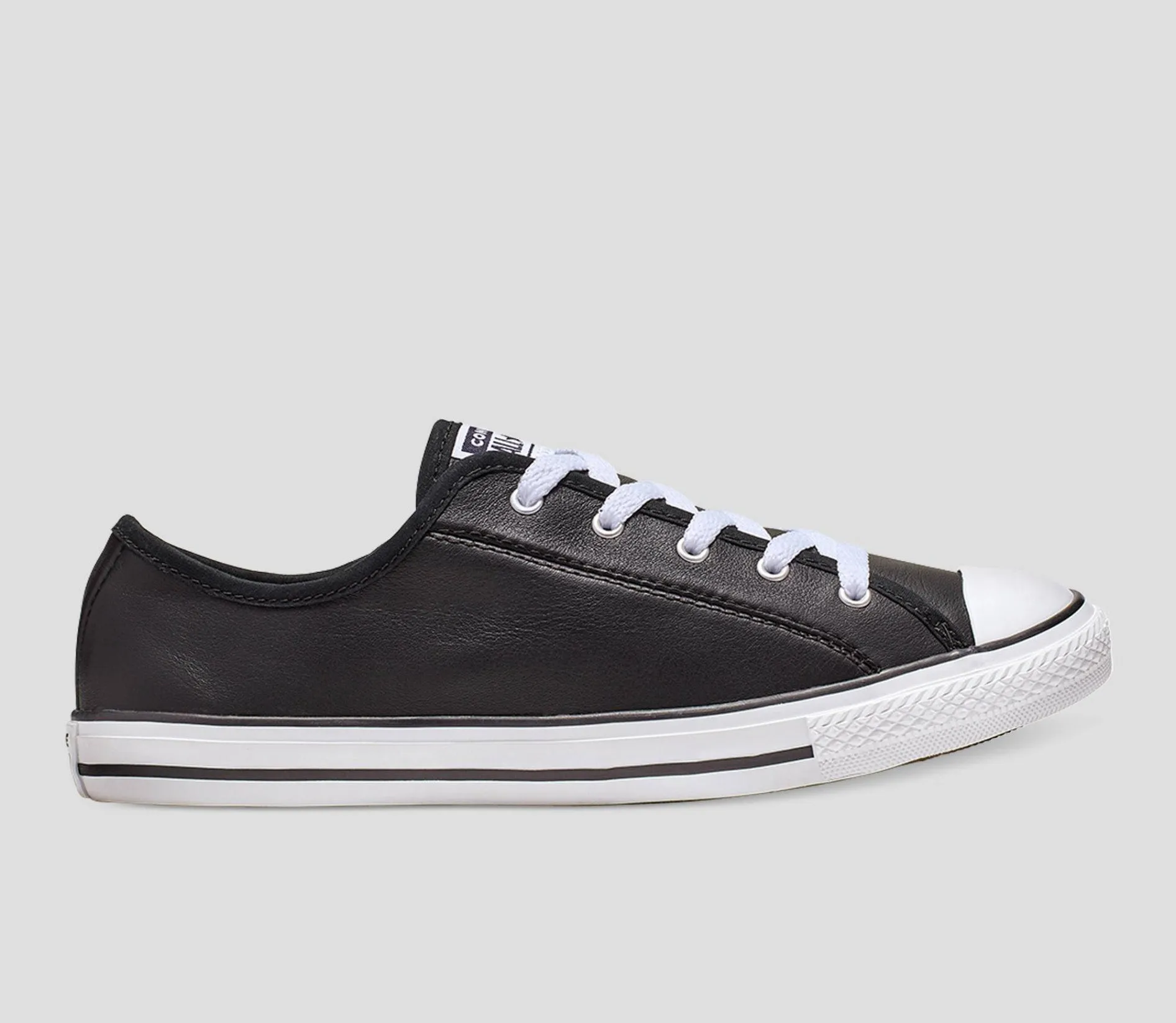 CONVERSE Chuck Taylor All Star Womens Leather Dainty Shoe - Black/White/White