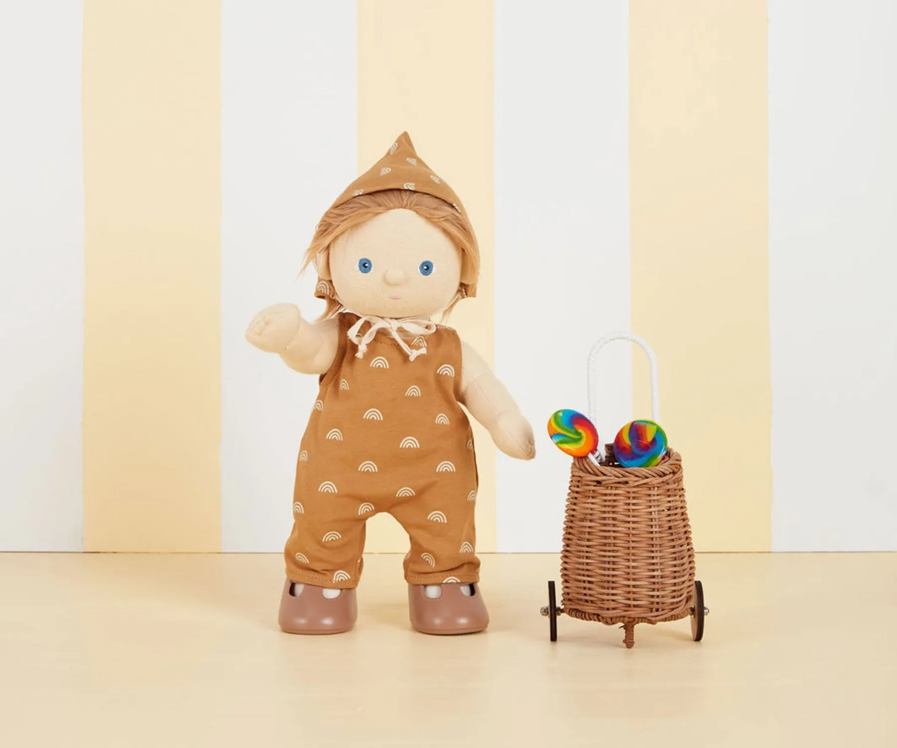 Olli Ella Dinkum Doll Rolo Romper Set Fawn