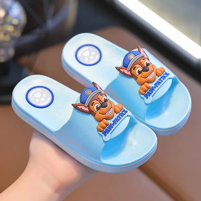 PAW PATROL Children's Slippers Boys Girls Summer Non-slip Beach Shoes Indoor Bathroom Home Kawaii Student Slides