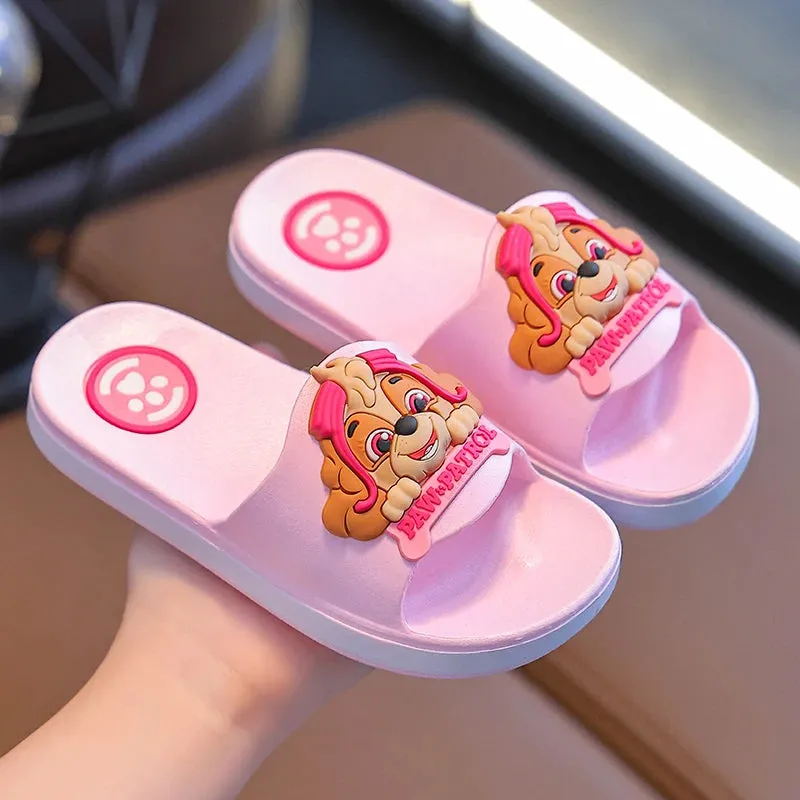 PAW PATROL Children's Slippers Boys Girls Summer Non-slip Beach Shoes Indoor Bathroom Home Kawaii Student Slides