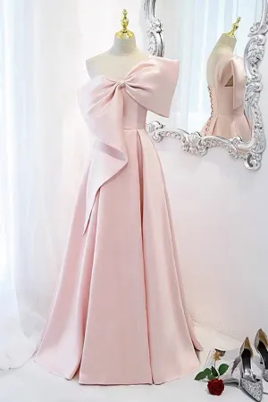 Pink Long Sweet 16th Party Dress with Big Bow