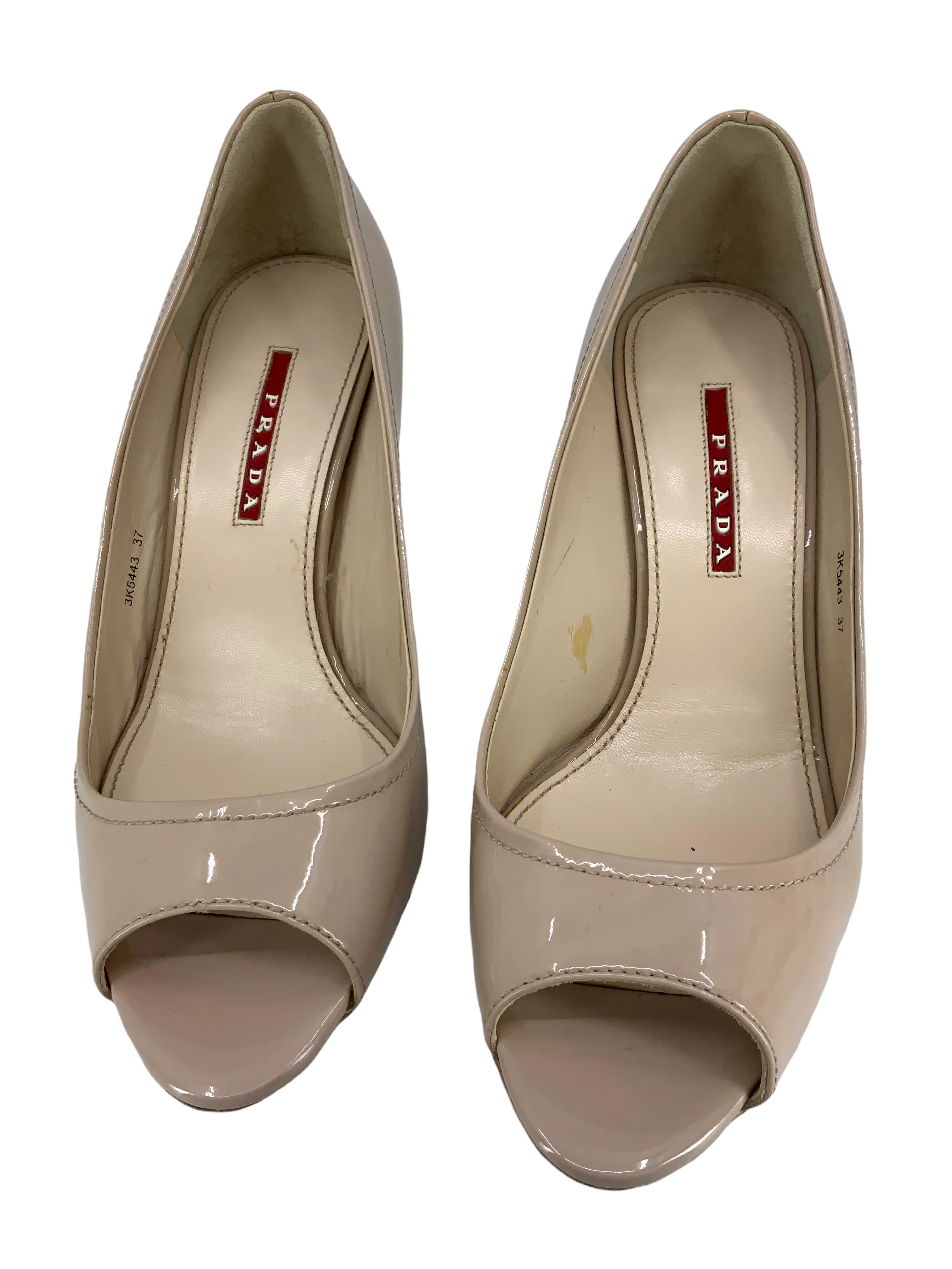 Prada Patent Leather Peep Toe Pumps Size 7