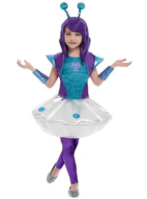 Space Alien Girls Fancy Dress Costume