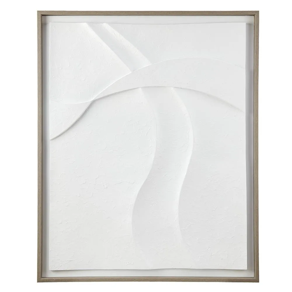 White Textured Framed Dimensional Wall Decor 3pc